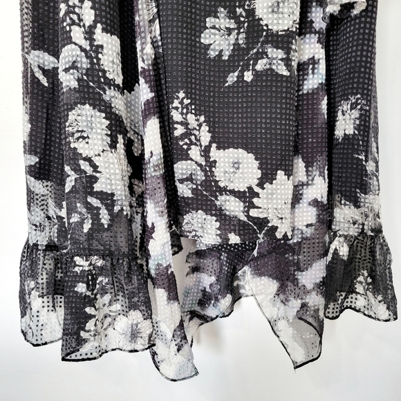 NEW Chelsea & Walker Cara Black & White Silk Jacquard Midi Dress Size 2 - Picture 12 of 16